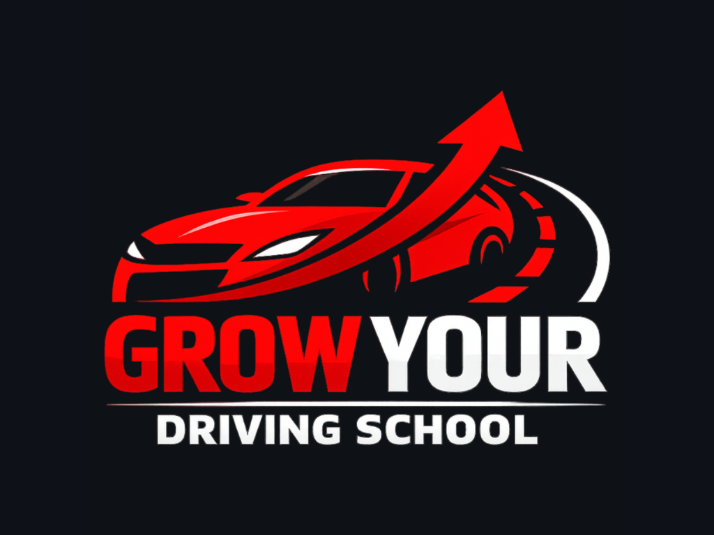 Grow Your Driving School Logo Black Background